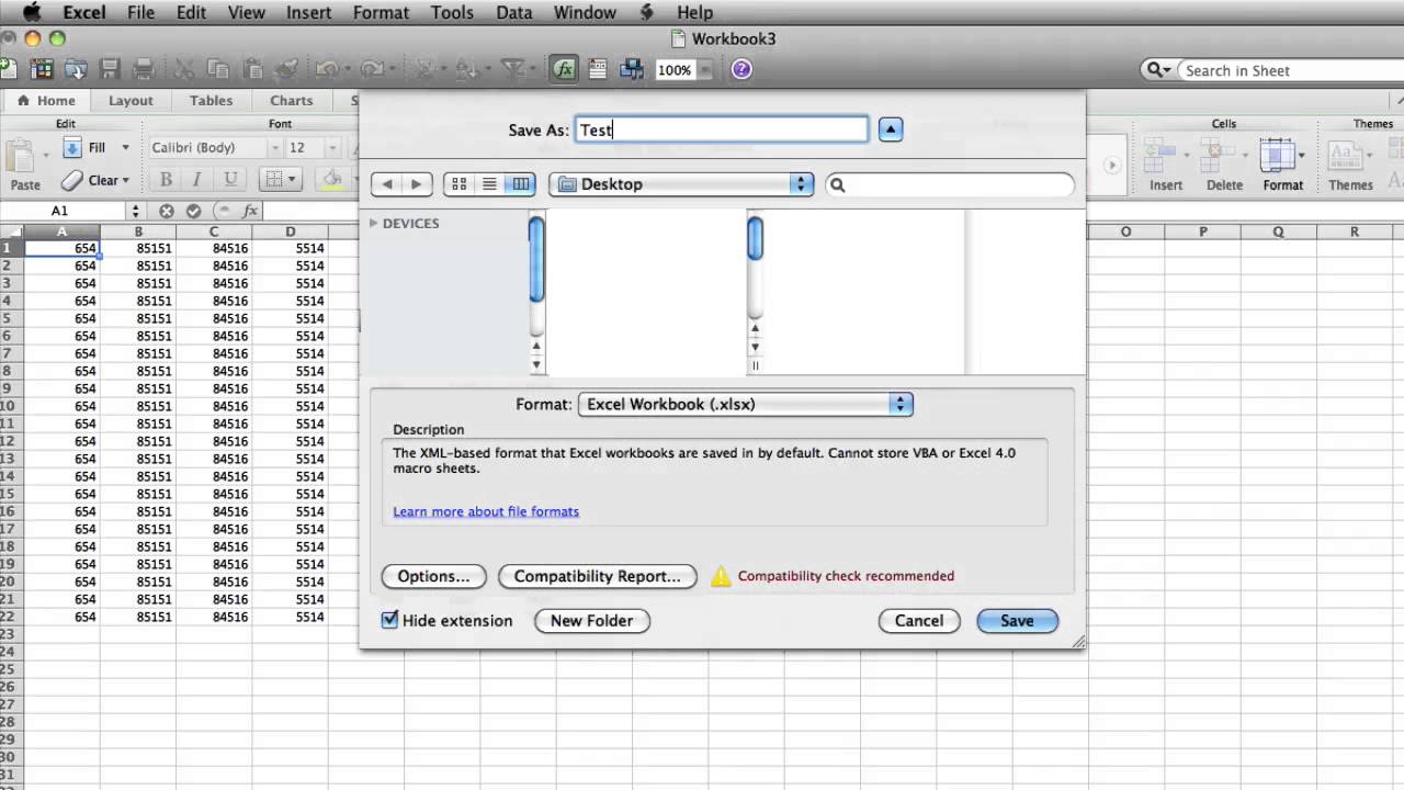 Save As Excel For Mac